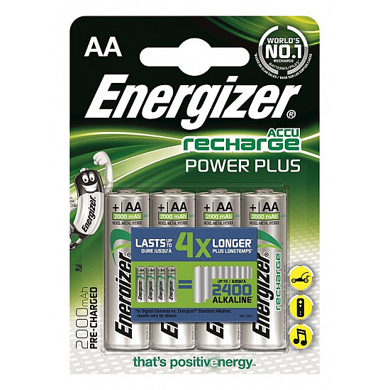 ENERGIZER BATTERY RECHARGEABLE POWER PLUS AA HR6/4 2000mAh