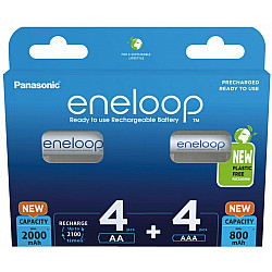 Rechargeable batteries PANASONIC ENELOOP 4x AA 2000 mAh + 4x AAA 800 mAh 8 szt (BK-3MCDE+4MCDE/8CP)