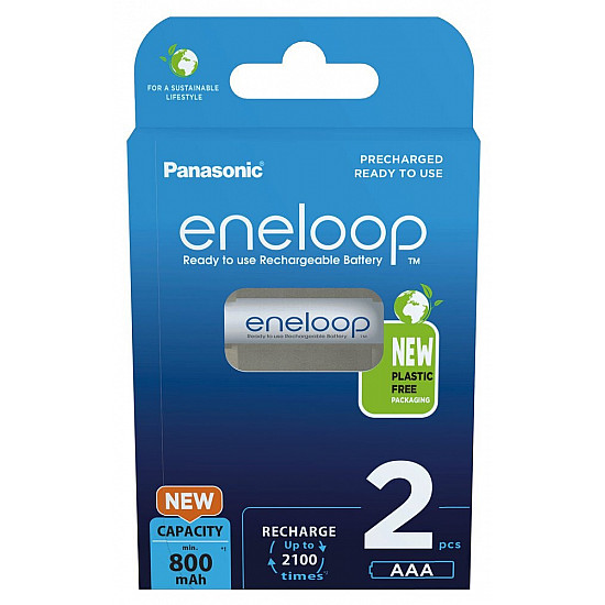 Rechargeable batteries PANASONIC ENELOOP AAA 800 mAh 2 szt (BK-4MCDE/2CP)