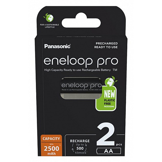 Panasonic rechargeable batteries ENELOOP Pro BK-3HCDE/2BE, 2500 mAh, 500 (2xAA) Panasonic