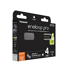 Rechargeable batteries PANASONIC ENELOOP PRO AAA 930 mAh 4 szt + case (BK-4HCDE/4CP+CASE)