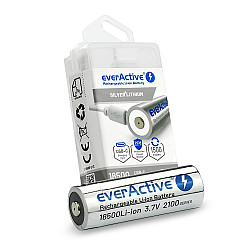 Rechargeble battery 18500 3,7V Li-ion 2100 mAh USB-C