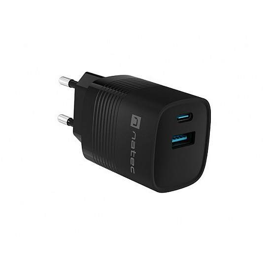 CHARGER RIBERA GAN 1X USB-A + 1X USB-C 30W BLACK NUC-2141