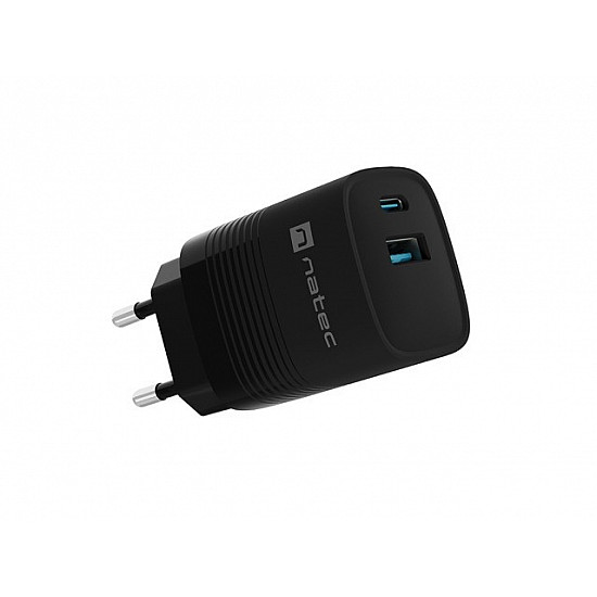 CHARGER RIBERA GAN 1X USB-A + 1X USB-C 30W BLACK NUC-2141
