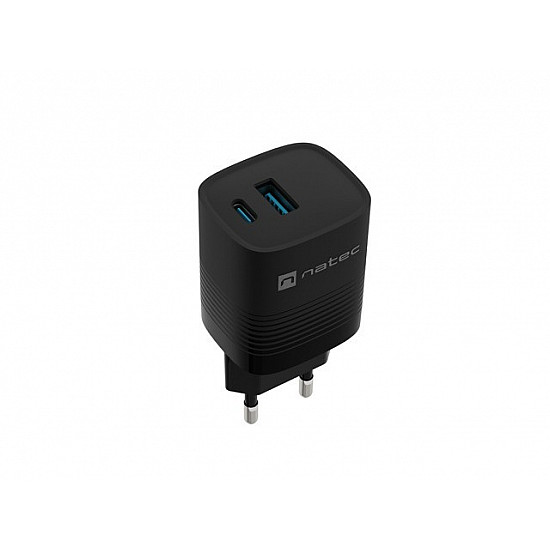 CHARGER RIBERA GAN 1X USB-A + 1X USB-C 30W BLACK NUC-2141