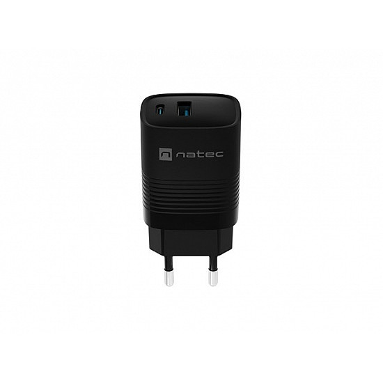 CHARGER RIBERA GAN 1X USB-A + 1X USB-C 30W BLACK NUC-2141