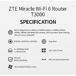 Router ZTE T3000 Wi-Fi 6 router Wi-Fi jednostka IDU