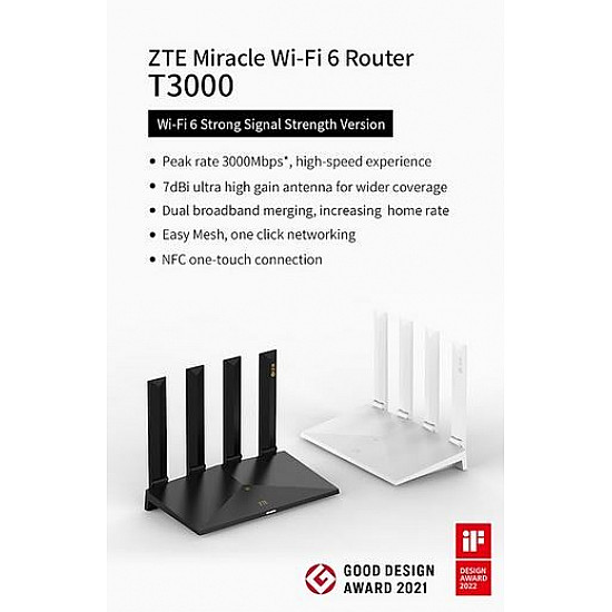 Router ZTE T3000 Wi-Fi 6 router Wi-Fi jednostka IDU