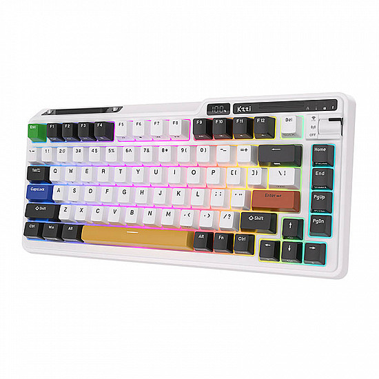 Royal Kludge KZZI K75 pro RGB wireless mechanical keyboard, Eternity Switch (black and white) (QWERTY)