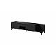 RTV cabinet MARMO 2D1S1K 195x40x47.5 cm black matt/marble black