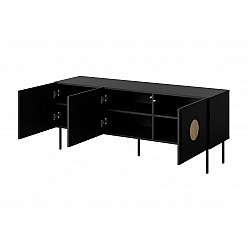 RTV cabinet PALAZZO 150x42x60 black + oak craft