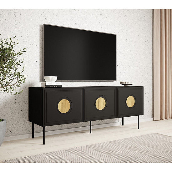 RTV cabinet PALAZZO 150x42x60 black + oak craft
