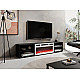 RTV cabinet POLO 180x33x39 black + fireplace white