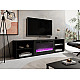 RTV cabinet POLO 200x33x50.5 black + fireplace black