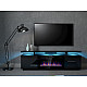 RTV EVA cabinet with electric fireplace 180x40x52 cm black/gloss black