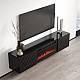 RTV LUXE cabinet 182.6x34.5x37.5 black/black gloss + black fireplace