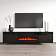 RTV LUXE cabinet 182.6x34.5x37.5 black/black gloss + black fireplace