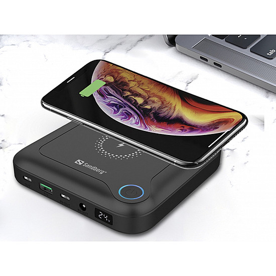 Sandberg 420-57 Laptop Powerbank All-in-1 24000mAh 60W USB-A; 2xUSB-C Schwarz Sandberg 420-57 Laptop Powerbank All-in-1 24000mAh 60W USB-A; 2xUSB-C Schwarz