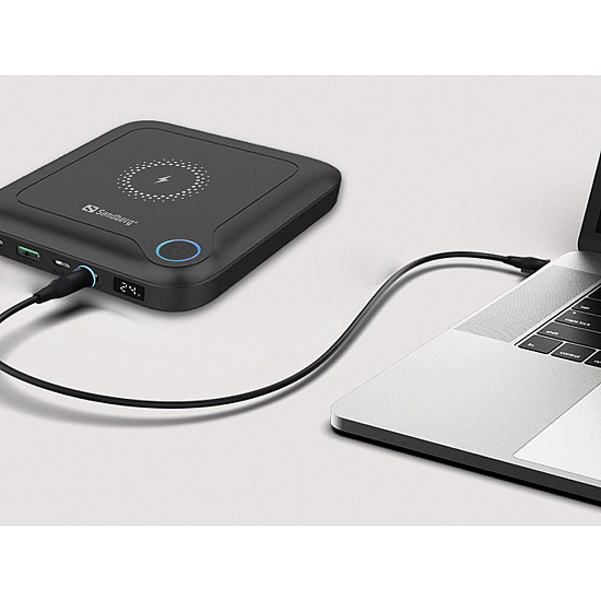 Sandberg 420-57 Laptop Powerbank All-in-1 24000mAh 60W USB-A; 2xUSB-C Schwarz Sandberg 420-57 Laptop Powerbank All-in-1 24000mAh 60W USB-A; 2xUSB-C Schwarz