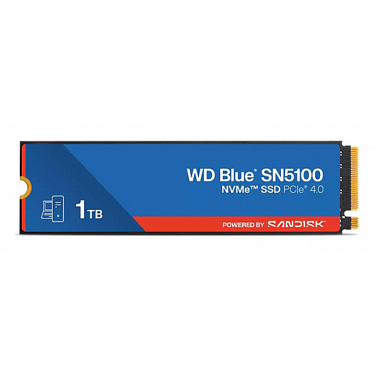 SSD WD Blue SN5100 1TB M.2 2280 PCIe Gen4 x4 NVMe QLC 3D, Read/Write: 7100/6700 MBps, IOPS 1000K/1300K, TBW: 600