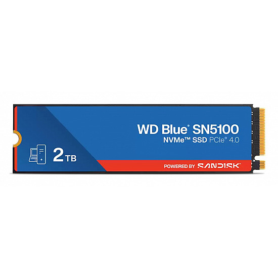 SSD WD Blue SN5100 2TB M.2 2280 PCIe Gen4 x4 NVMe QLC 3D, Read/Write: 7100/6700 MBps, IOPS 1000K/1300K, TBW: 900