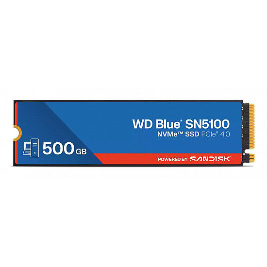SSD WD Blue SN5100 500GB M.2 2280 PCIe Gen4 x4 NVMe QLC 3D, Read/Write: 6600/5600 MBps, IOPS 660K/1100K, TBW: 300