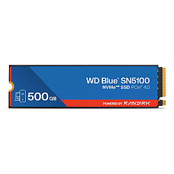 SSD WD Blue SN5100 500GB M.2 2280 PCIe Gen4 x4 NVMe QLC 3D, Read/Write: 6600/5600 MBps, IOPS 660K/1100K, TBW: 300