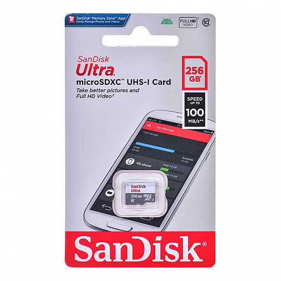 256GB ULTRA LITE WHITE/GRAY MICROSDXC 100MB/S CLASS 10 UHS-I