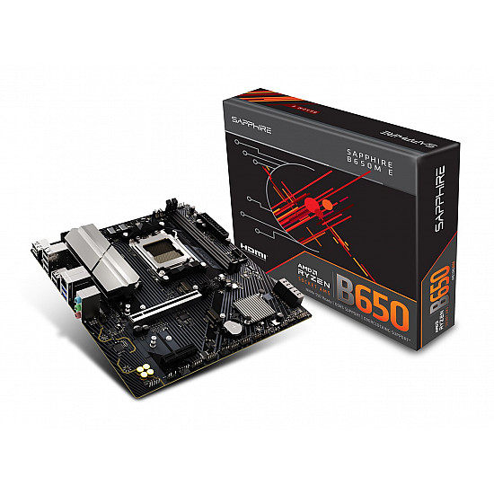 Sapphire B650M-E - Motherboard - micro ATX - Socket AM5 - AMD B650 Chipsatz - USB 3.2 Gen 1, USB-C 3.2 Gen 1 - 2.5 Gigabit LAN - Onboard-Grafik (CPU erforderlich)