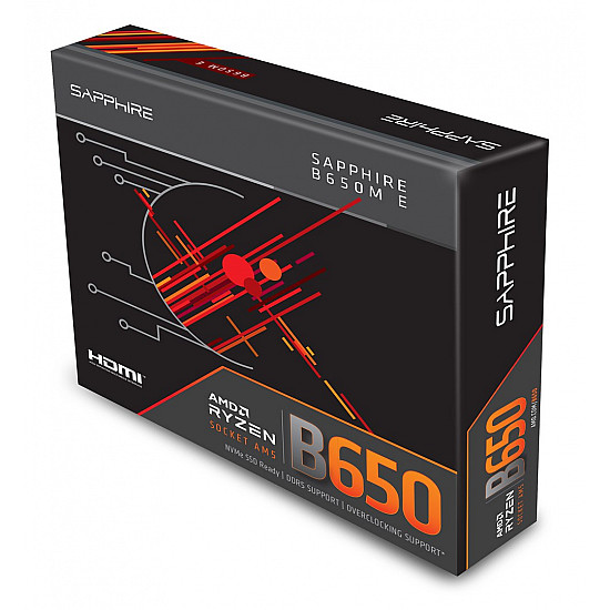 Sapphire B650M-E - Motherboard - micro ATX - Socket AM5 - AMD B650 Chipsatz - USB 3.2 Gen 1, USB-C 3.2 Gen 1 - 2.5 Gigabit LAN - Onboard-Grafik (CPU erforderlich)