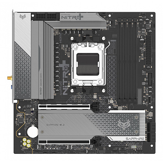 SAPPHIRE AMD B850M AM5 NITRO+ Ryzen R9/R7/R5, 4x DDR5 8000MHz, PCIE 5, 1x M.2 Gen5, 1x M.2 Gen4, LAN 2.5 Gbps, WIFI6, USB, MATX