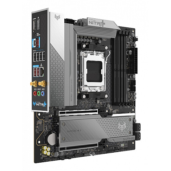 SAPPHIRE AMD B850M AM5 NITRO+ Ryzen R9/R7/R5, 4x DDR5 8000MHz, PCIE 5, 1x M.2 Gen5, 1x M.2 Gen4, LAN 2.5 Gbps, WIFI6, USB, MATX