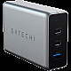 SATECHI 100W USB-C PD Compact Charger- EU ( x2 Type-C / x1 Type-A) (space gray)