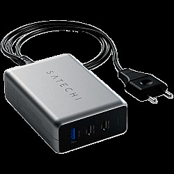 SATECHI 100W USB-C PD Compact Charger- EU ( x2 Type-C / x1 Type-A) (space gray)