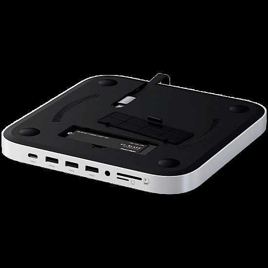 Satechi Stand & Hub do Mac Mini/Studio 1x USB-C 3.2 1x USB-A 3.2 2x USB-A 3.0 3,5mm jack port micro/SD NVMe/M.2 SATA SSD