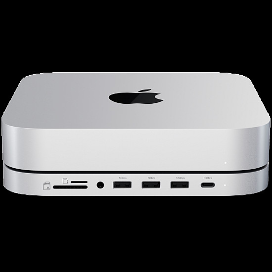 Satechi Stand & Hub do Mac Mini/Studio 1x USB-C 3.2 1x USB-A 3.2 2x USB-A 3.0 3,5mm jack port micro/SD NVMe/M.2 SATA SSD