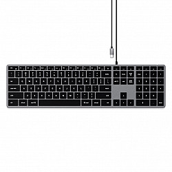 Satechi Slim W3 keyboard Universal USB QWERTY English Aluminium, Black