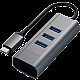 SATECHI Type-C 2-in-1 USB 3.0 Aluminum 3 Port Hub and Ethernet Port Space Gray