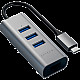 SATECHI Type-C 2-in-1 USB 3.0 Aluminum 3 Port Hub and Ethernet Port Space Gray