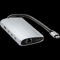SATECHI USB-C MultiPort Adapter 8K with Ethernet V3 - Silver