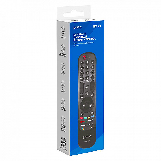 SAVIO RC-24 Universal/Replacement Remote for LG TV – SMART TV