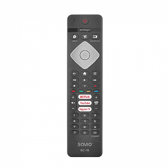 Savio universal remote control/replacement for Philips TV, SMART TV, RC-16