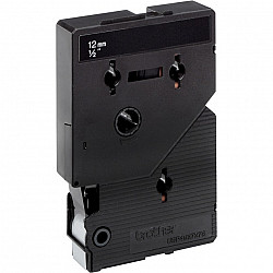 TC-201 LAMINATED TAPE 12MM F/ PT BLACK ON WHITE