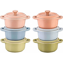 Set 6x Mini Cocotte round 10 cm, multicolor