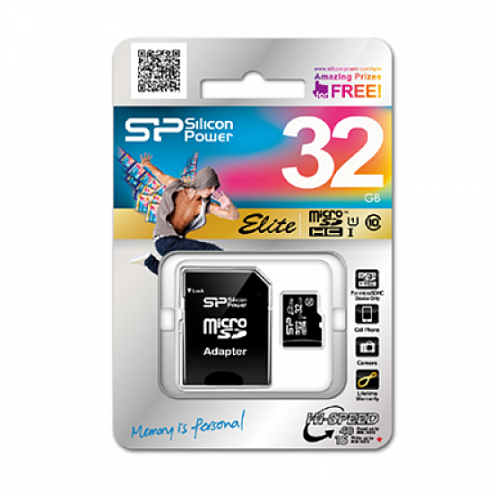 Silicon Power Elite 8GB microSDHC UHS-I 8 GB Micro SDHC Flash memory class Class 10 SD