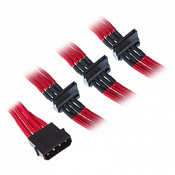 4-pin Molex to 4x SATA extension - 300mm red