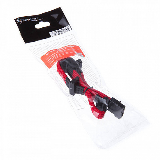 4-pin Molex to 4x SATA extension - 300mm red