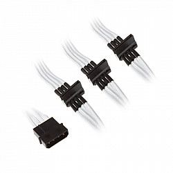 4-pin Molex to 4x SATA extension - 300mm white