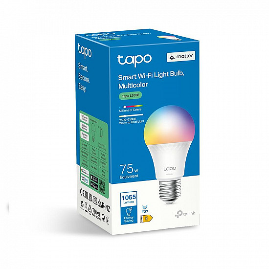 Smart Light Bulb TP-LINK Power consumption 8.6 Watts Luminous flux 1055 Lumen 6500 K 240V Beam angle 220 degrees TAPOL535E