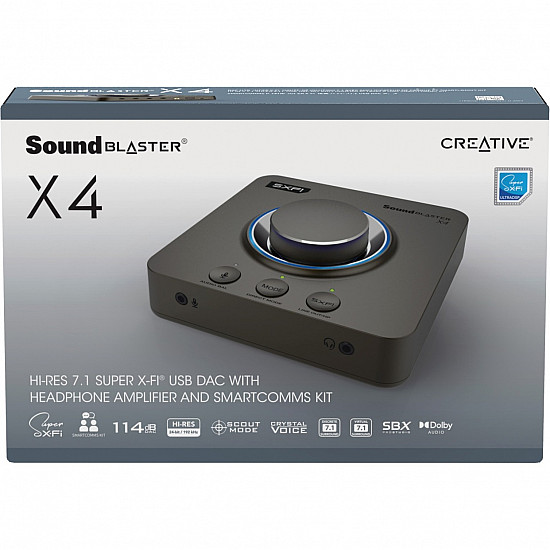 Creative Soundblaster X4 USB-Soundkarte, 192 kHz Hi-Res, 7.1 Surround - anthrazit